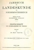 Jahrbuch für Landeskunde von Niederösterreich 19 (1924) - Festschrift zur Sechzigjahrfeier des Vereins