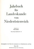Jahrbuch für Landeskunde von Niederösterreich 39 (1971-73)
