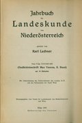 Jahrbuch für Landeskunde von Niederösterreich 30 (1949-52)