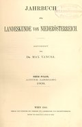 Jahrbuch für Landeskunde von Niederösterreich 8 (1909)