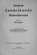 Jahrbuch für Landeskunde von Niederösterreich 32 (1955-56) - Gedächtnisschrift Anton Becker